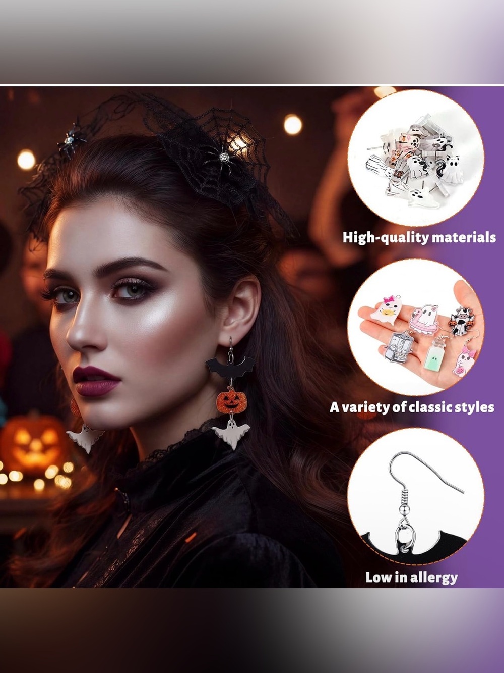 *BUY NOW* Acrylic Halloween Earrings - Choose 1 - Picture 7 of 8
